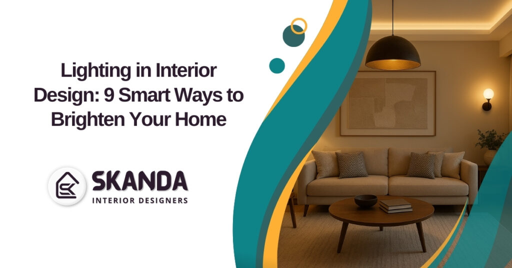 Modern Indian living room with layered lighting design