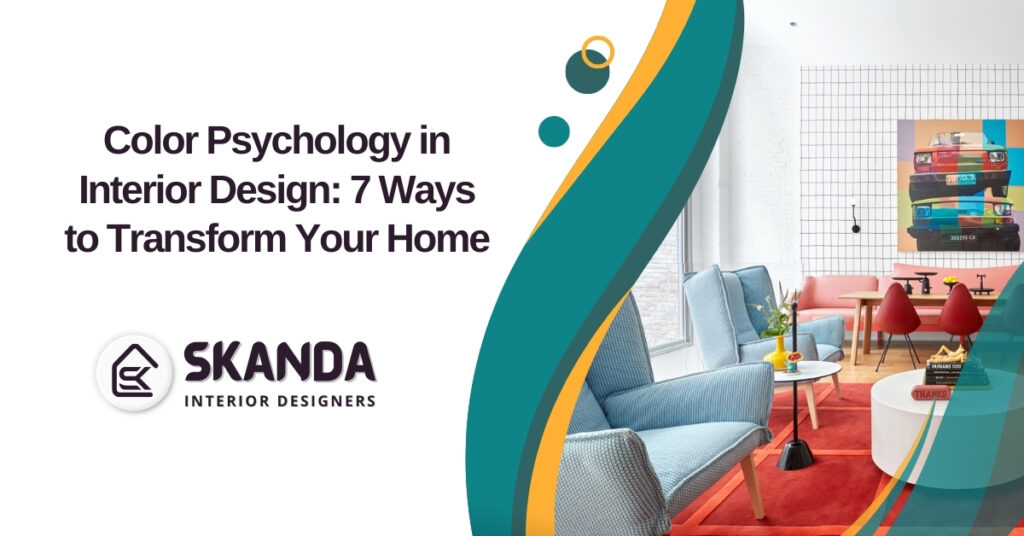 Indian living room with colorful interiors showing color psychology in design