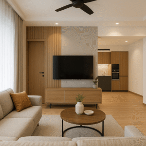 Elegant Tirupati living room by best interior designers in Tirupati – Skanda Interiors