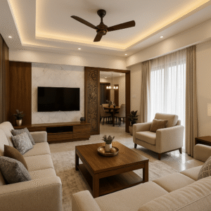 Interior Designers in Tirupati for 4 BHK modern living room