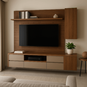 Elegant TV Cabinets Interior Designs in Tirupati by Skanda Interior Designers