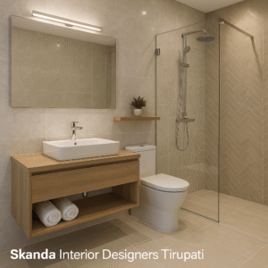 Bathrooms Interior Designing Tirupati – modern bathroom by Skanda Interior Designers